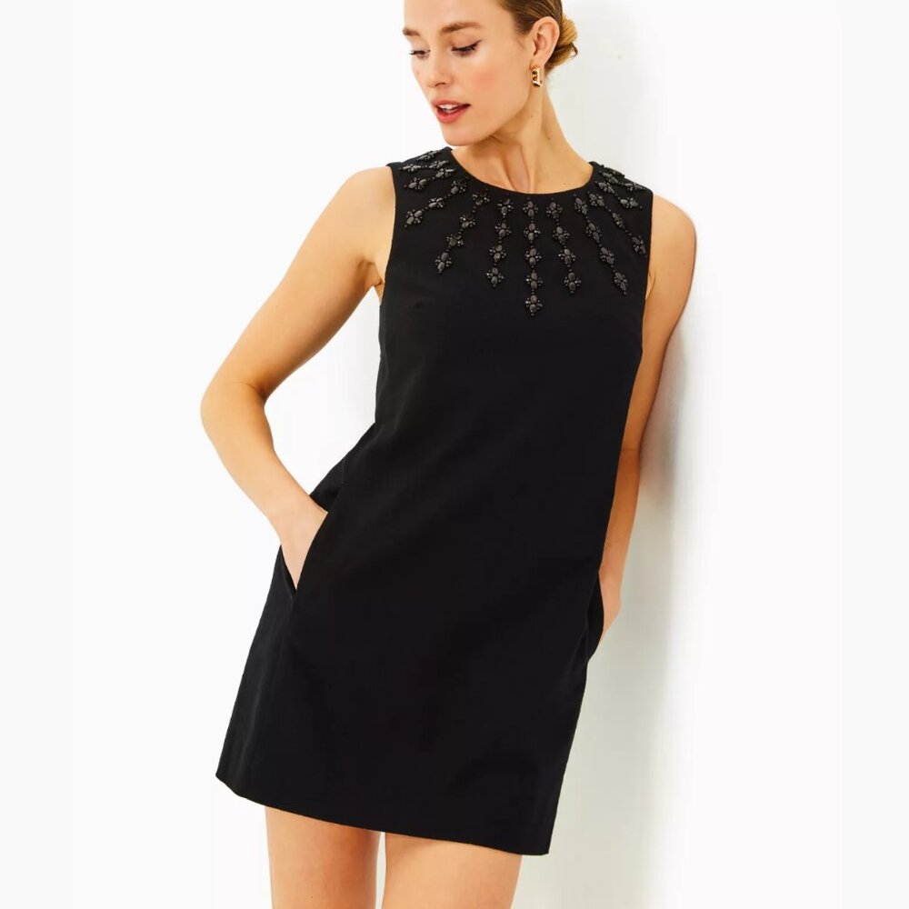 NWT Lilly Pulitzer Edita Embellished Stretch Shift Dress